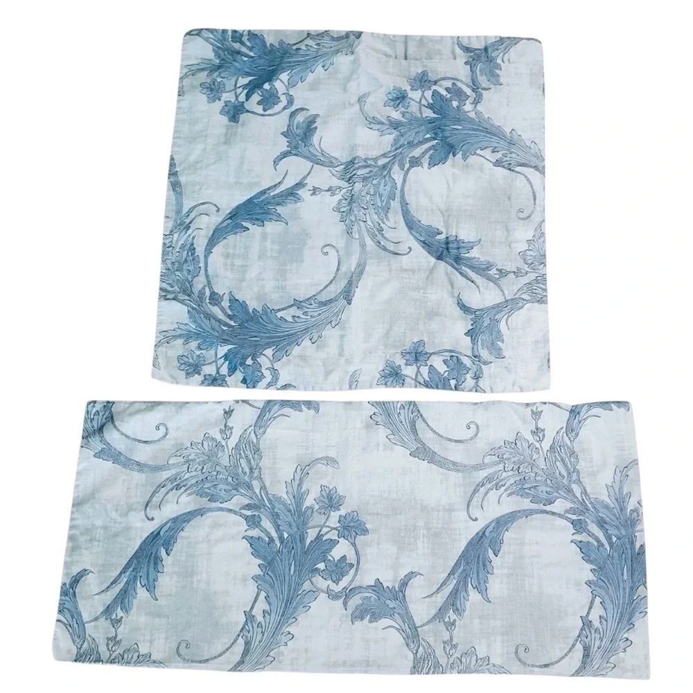 Blue White King Pillowcase Euro Sham Set French Country Cottagecore Dea Italy